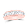 10kt Rose Gold Mens Round Diamond Band Ring 1 Cttw