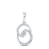 10kt White Gold Womens Round Diamond Fashion Pendant 1/4 Cttw