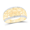 10kt Yellow Gold Mens Round Diamond Nugget Band Ring 3/4 Cttw