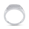 Sterling Silver Mens Round Diamond Wedding Band Ring 1/5 Cttw