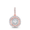 10kt Rose Gold Womens Round Diamond Fashion Pendant 3/4 Cttw