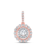 10kt Rose Gold Womens Round Diamond Fashion Pendant 3/4 Cttw