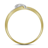 10kt Yellow Gold Womens Round Diamond Heart Ring 1/20 Cttw