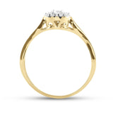 10kt Yellow Gold Womens Round Diamond Heart Promise Ring 1/8 Cttw