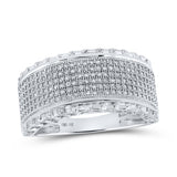 10kt White Gold Mens Round Diamond Band Ring 1/2 Cttw