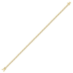 10kt Yellow Gold Womens Round Diamond Studded Tennis Bracelet 2 Cttw