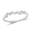 14kt White Gold Womens Baguette Diamond Stackable Band Ring 1/5 Cttw