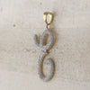 10kt Yellow Gold Womens Round Diamond Cursive E Letter Pendant 1/6 Cttw