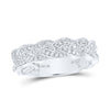 10kt White Gold Womens Round Diamond Braid Band Ring 1/3 Cttw