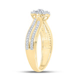 10kt Yellow Gold Womens Round Diamond Cluster Ring 1/5 Cttw