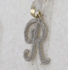 10kt Yellow Gold Womens Round Diamond Initial R Letter Pendant 1/5 Cttw