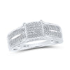 10kt White Gold Womens Round Diamond Square Ring 1/4 Cttw