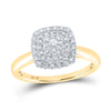 10kt Yellow Gold Womens Round Diamond Square Ring 1/3 Cttw