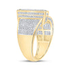 10kt Two-tone Gold Mens Round Diamond F Initial Letter Ring 1 Cttw