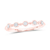 10kt Rose Gold Womens Round Diamond Dot Stackable Band Ring 1/6 Cttw