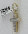 14kt Yellow Gold Mens Round Diamond Cross Charm Pendant 3/4 Cttw