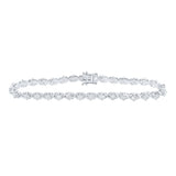 14kt White Gold Womens Round Diamond Fashion Bracelet 2-5/8 Cttw