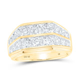 10kt Yellow Gold Mens Round Diamond Band Ring 3 Cttw