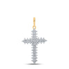 10kt Yellow Gold Womens Round Diamond Cross Pendant 1/3 Cttw