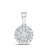 10kt White Gold Womens Round Diamond Cluster Pendant 1/4 Cttw