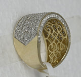 14kt Yellow Gold Mens Round Diamond Pave Band Ring 3-1/5 Cttw