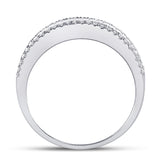 14kt White Gold Womens Round Diamond Anniversary Band Ring 1/2 Cttw