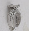 10kt White Gold Round Diamond Cinderella Cluster Bridal Wedding Engagement Ring 1 Cttw