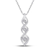 10kt White Gold Womens Round Diamond Twist Fashion Pendant 1/10 Cttw