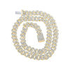 10kt Yellow Gold Mens Baguette Diamond Cuban Link Chain Necklace 10 Cttw