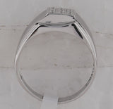 Sterling Silver Mens Round Diamond Square Cluster Ring .03 Cttw