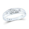 10kt White Gold His Hers Round Diamond Matching Wedding Set 1/5 Cttw