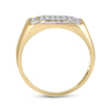 10kt Yellow Gold Mens Round Diamond Square Cluster Ring 1/3 Cttw