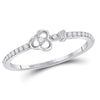 10kt White Gold Womens Round Diamond Spade Stackable Band Ring 1/6 Cttw