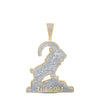 10kt Yellow Gold Mens Round Diamond The GOAT Charm Pendant 2-1/2 Cttw