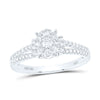 14kt White Gold Womens Round Diamond Fashion Ring 1/2 Cttw