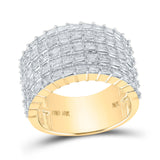 10kt Yellow Gold Mens Baguette Diamond Band Ring 2-1/2 Cttw