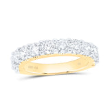 14kt Yellow Gold Womens Round Diamond Wedding Single Row Band 2 Cttw