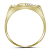 10kt Yellow Gold Mens Round Diamond Dad Father Ring 1/8 Cttw