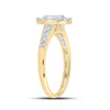 14kt Yellow Gold Emerald Diamond Halo Bridal Wedding Engagement Ring 3/4 Cttw