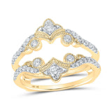 10kt Yellow Gold Womens Round Diamond Wrap Enhancer Wedding Band 1/2 Cttw