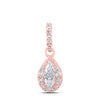 10kt Rose Gold Womens Pear Diamond Fashion Pendant 1/6 Cttw