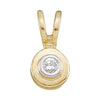 10kt Yellow Gold Womens Round Diamond Solitaire Circle Pendant .03 Cttw