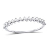 10kt White Gold Womens Round Diamond Stackable Band Ring 1/8 Cttw