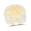 10kt Yellow Gold Mens Round Diamond Last Supper Circle Ring 2-3/8 Cttw