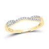 14kt Yellow Gold Womens Round Diamond Contour Enhancer Wedding Band Ring 1/6 Cttw