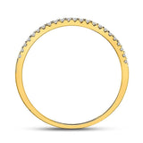 10kt Yellow Gold Womens Round Diamond Stackable Band Ring 1/8 Cttw