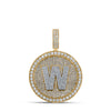 10kt Two-tone Gold Mens Round Diamond W Initial Letter Charm Pendant 3-5/8 Cttw