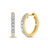 10kt Yellow Gold Womens Round Diamond Single Row Hoop Earrings 1/8 Cttw