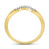 10kt Yellow Gold Womens Round Diamond Contoured Solitaire Enhancer Wedding Band 1/20 Cttw