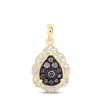 10kt Yellow Gold Womens Round Brown Diamond Teardrop Pendant 1/4 Cttw